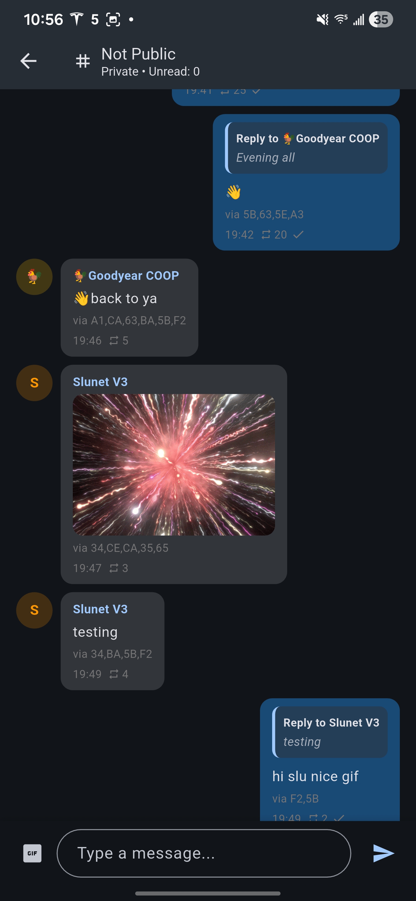 Direct message conversation
