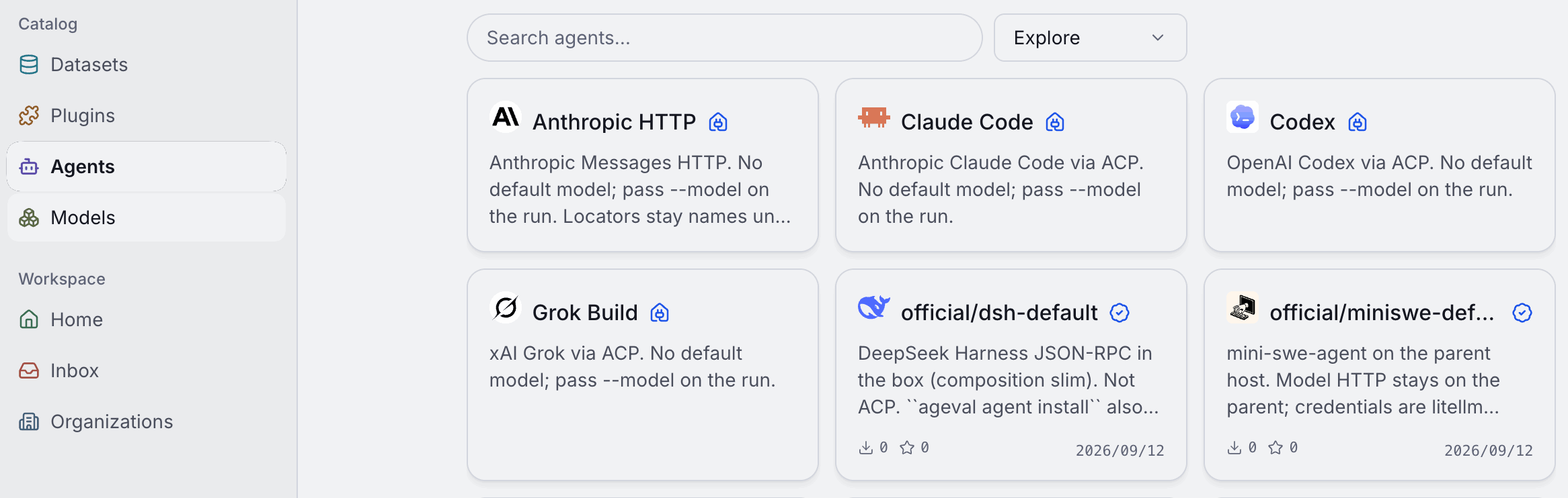 Agents: packages you can pull from Hub