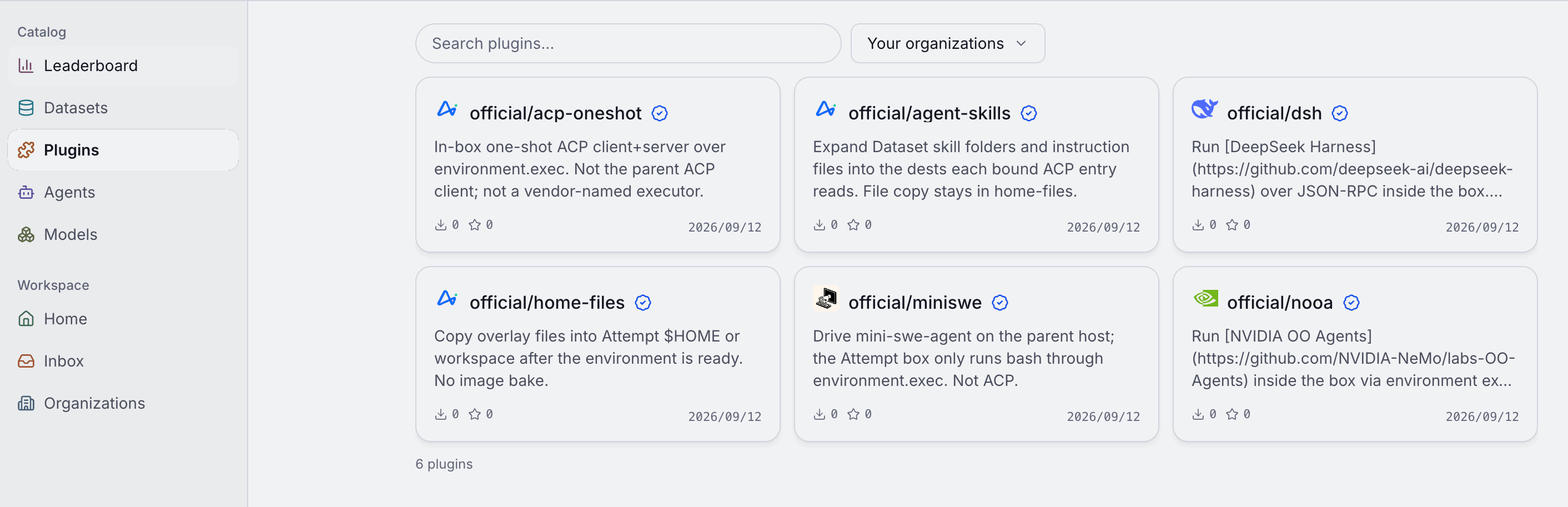 Plugin marketplace: environment and agent runtime plugins