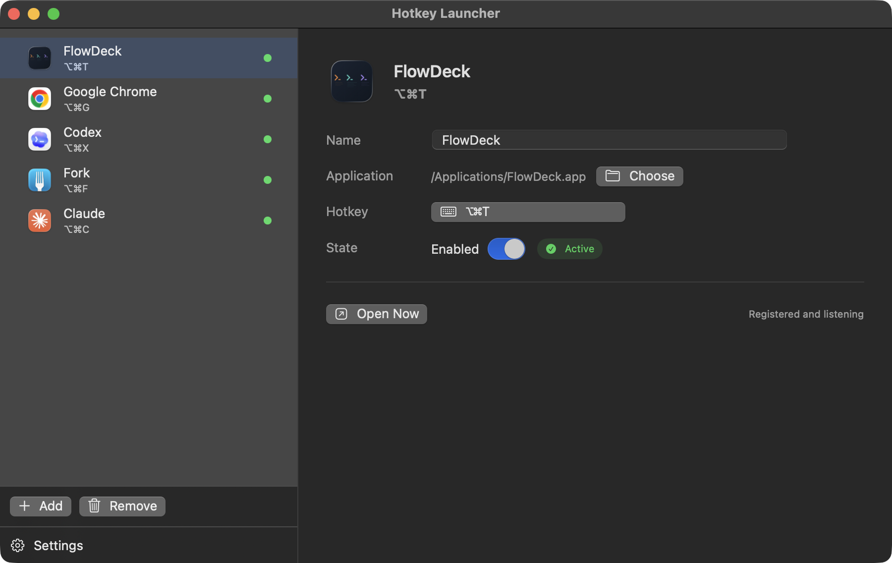 HotkeyLauncher screenshot 1