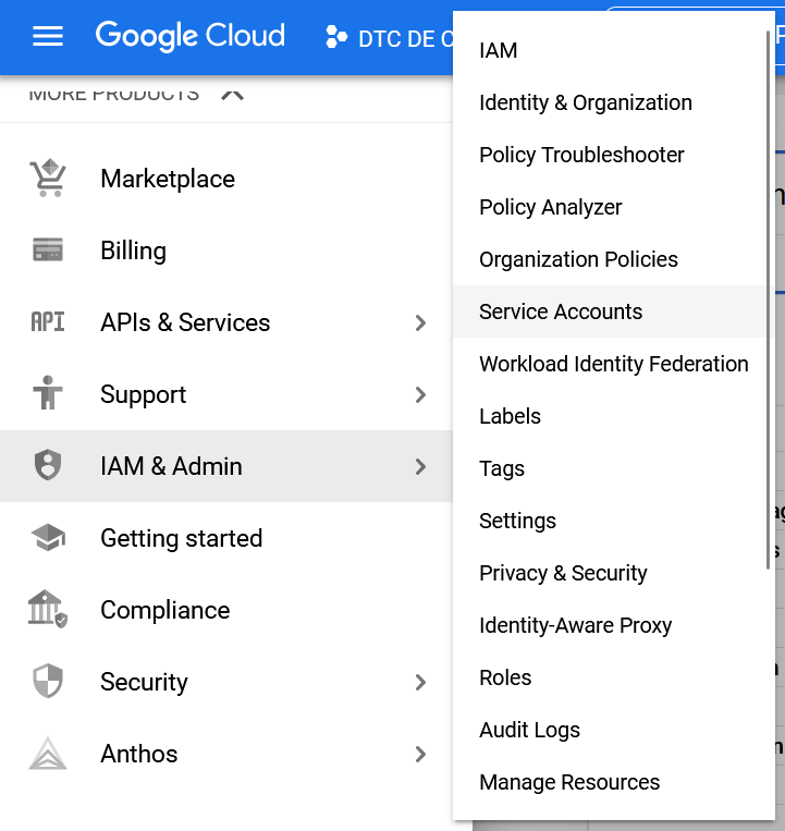 Set up a Service Account on GCP 1