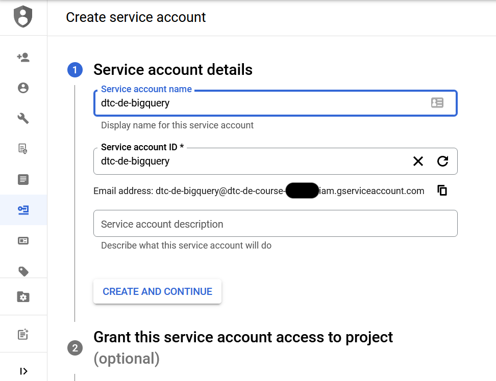 Set up a Service Account on GCP 3