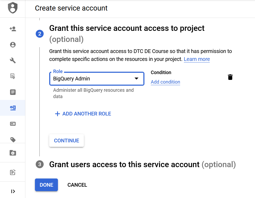 Set up a Service Account on GCP 4