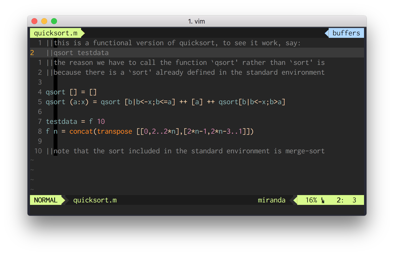 Preview in vim