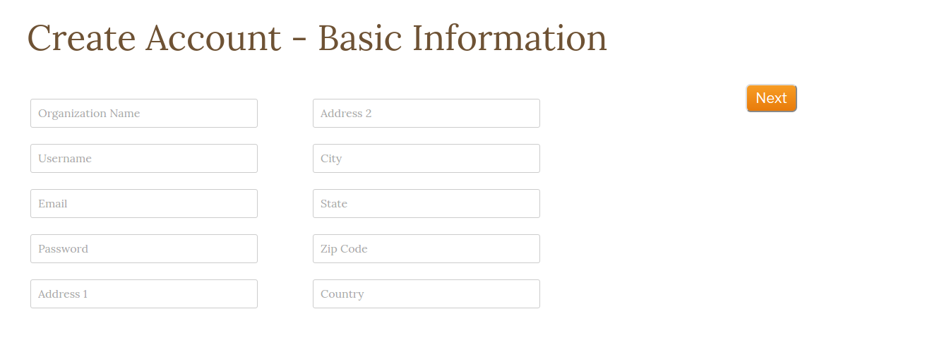 signup basic info