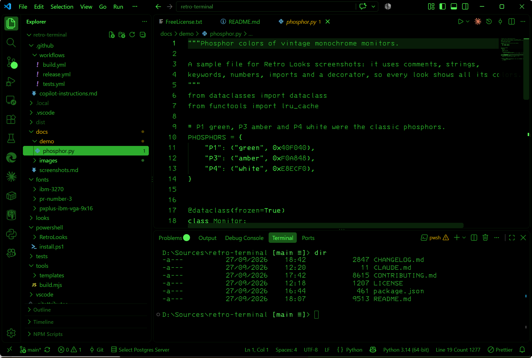 IBM 3270 Monochrome in green