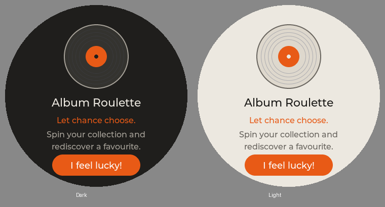 Album Roulette landing screen