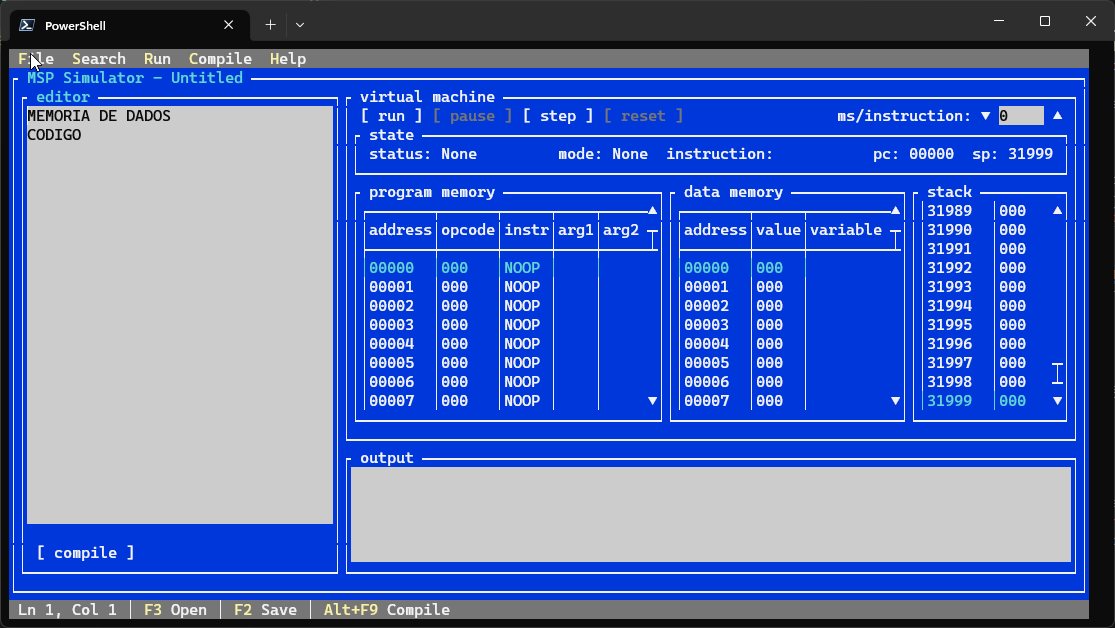 MSP Simulator Console Application