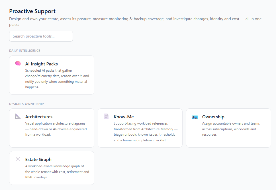 Proactive Support hub