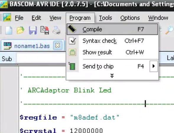 Используем BASCOM AVR для разработки znoxx/ARCAdaptor Wiki. 