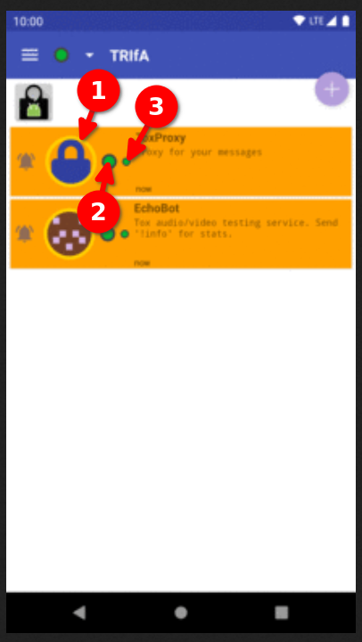 Example Trifa Contact List