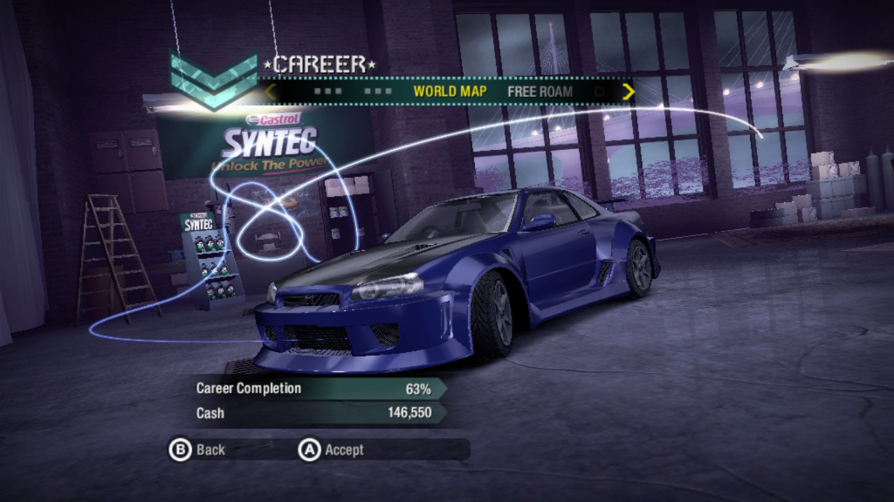 Standard Edition, career menu in the garage