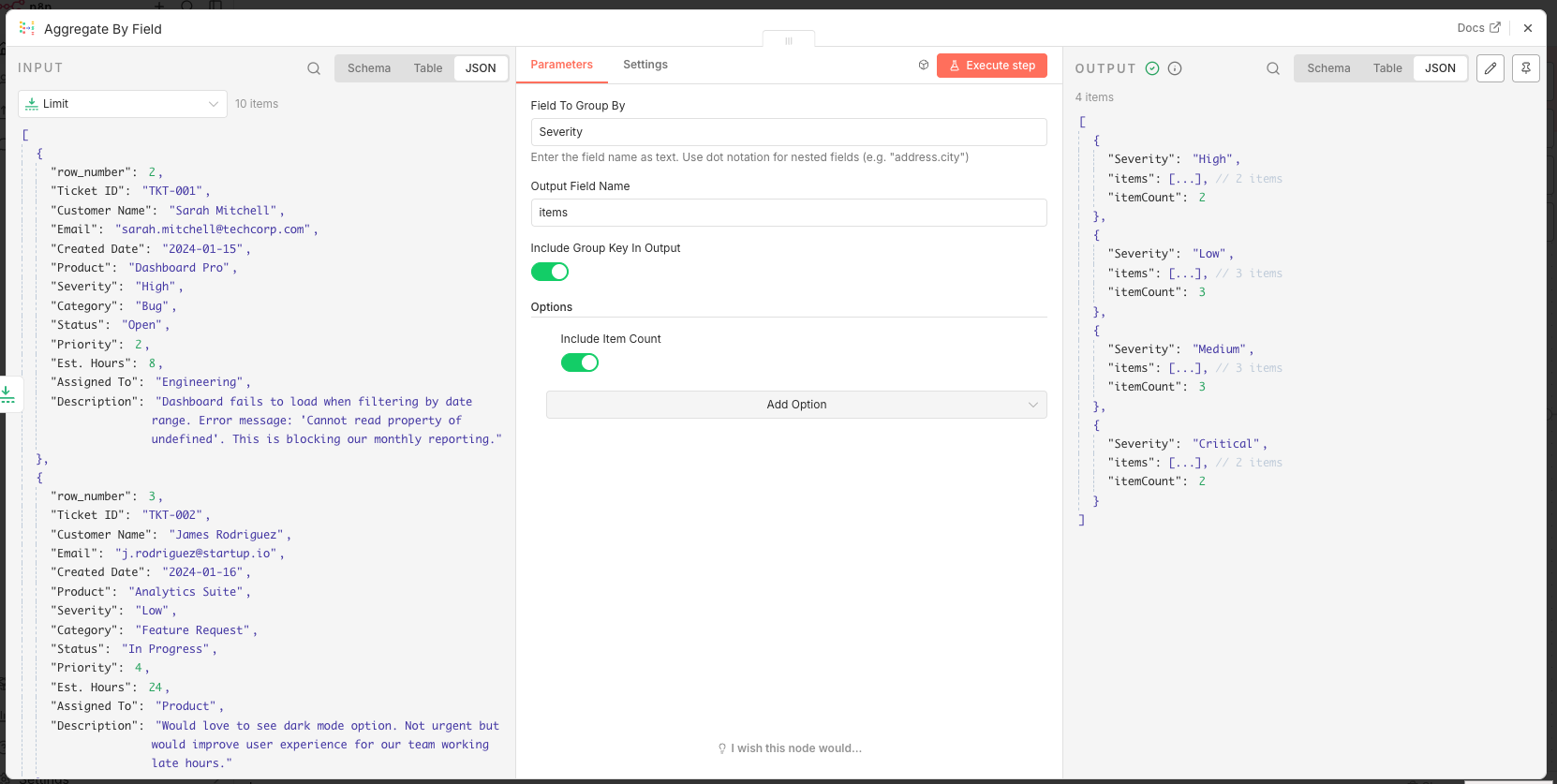 Aggregate By Field Node