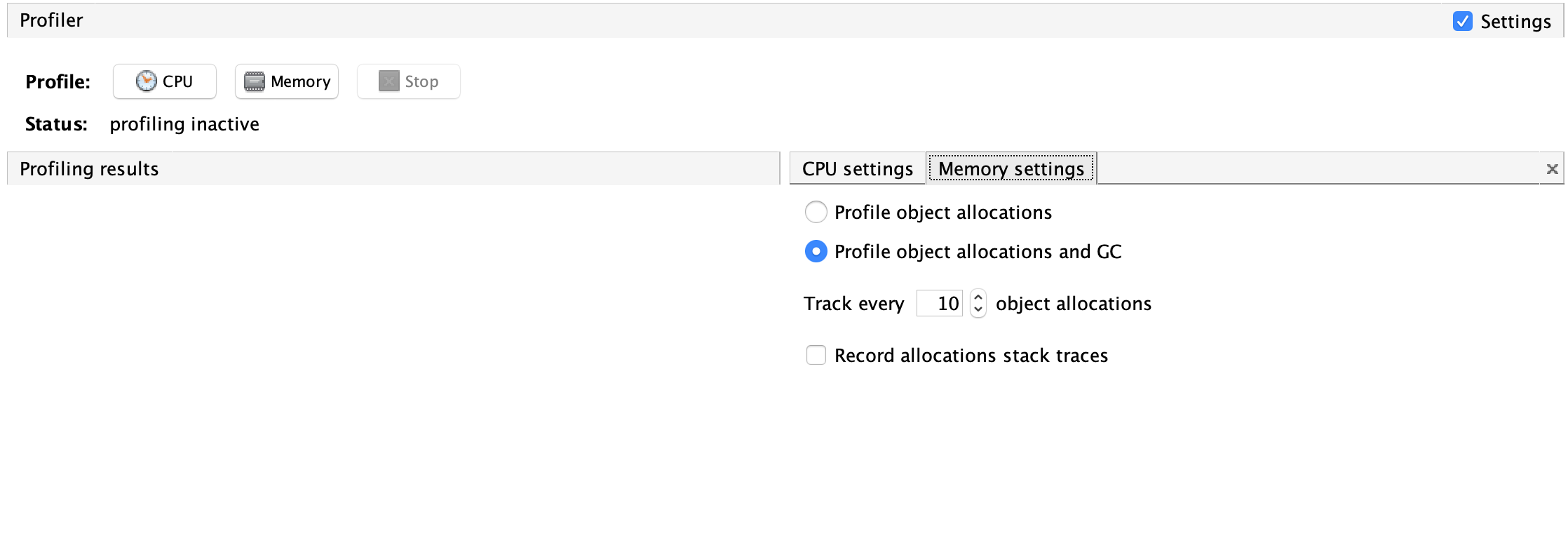 Memory profiling