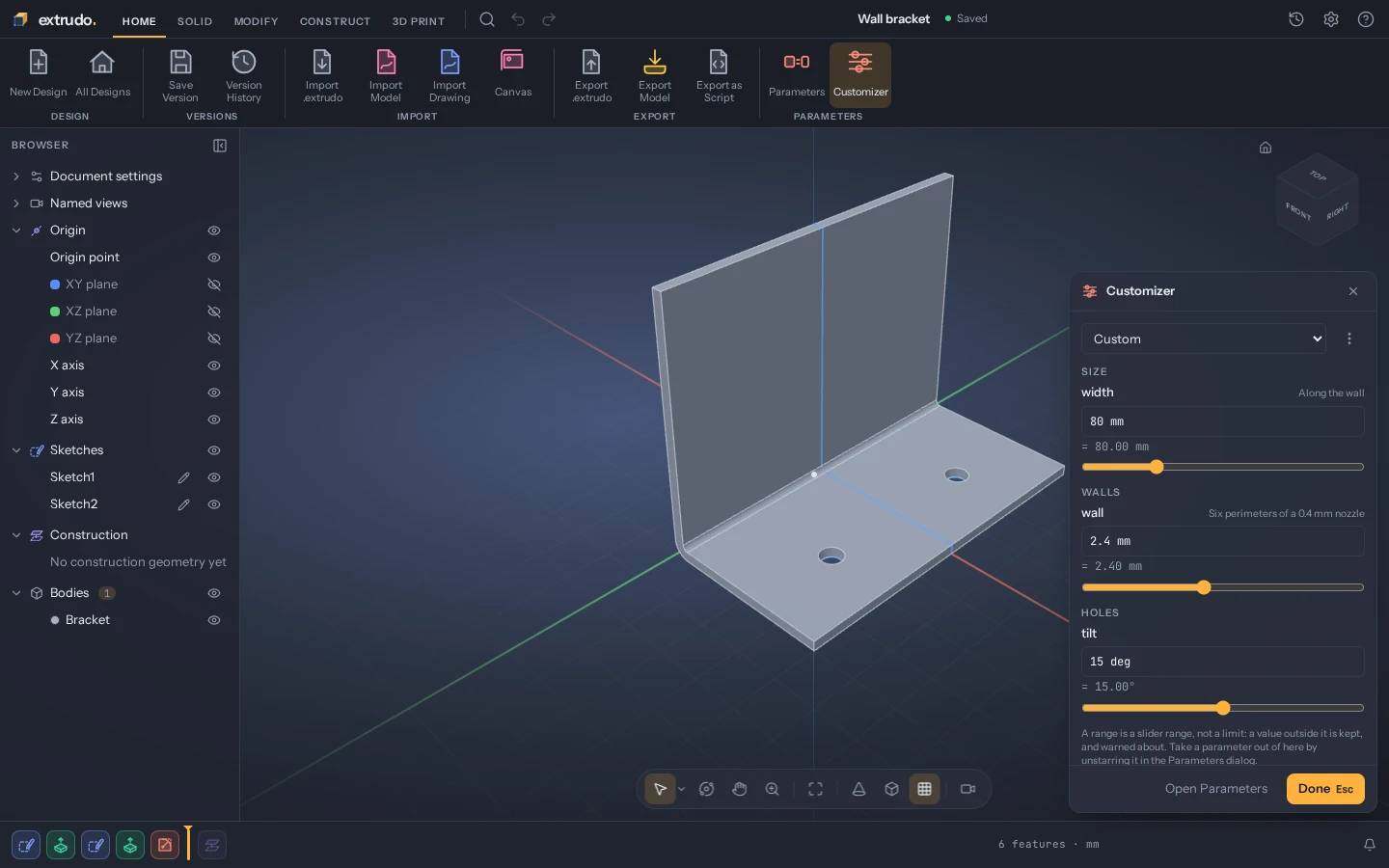 Customizer, dark theme