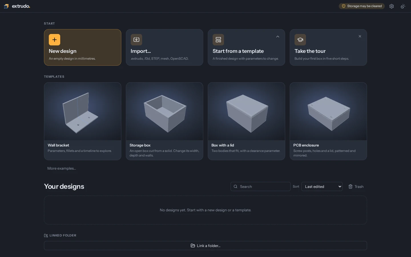 Home, dark theme
