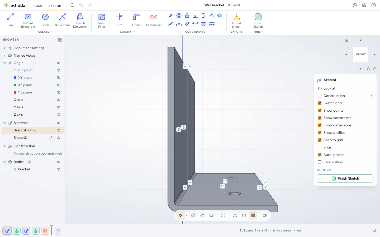 Sketch on a model, light theme