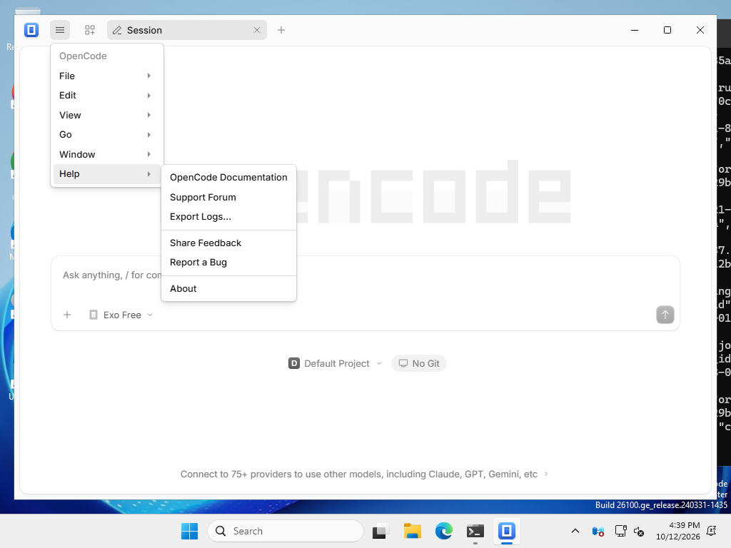 Windows Help menu