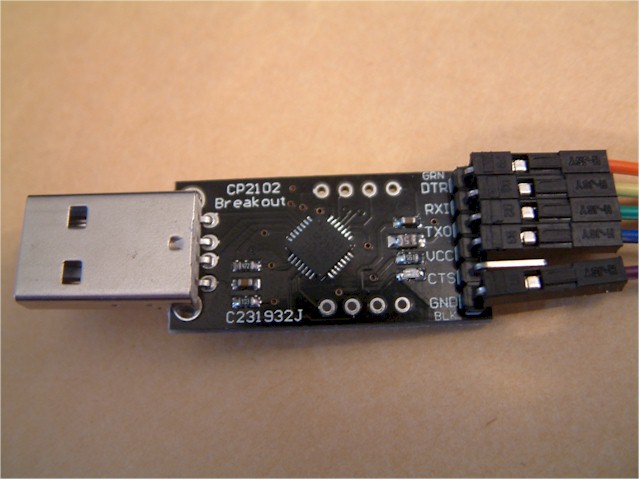 Silabs CP2102 usb-serial adaptor breakout