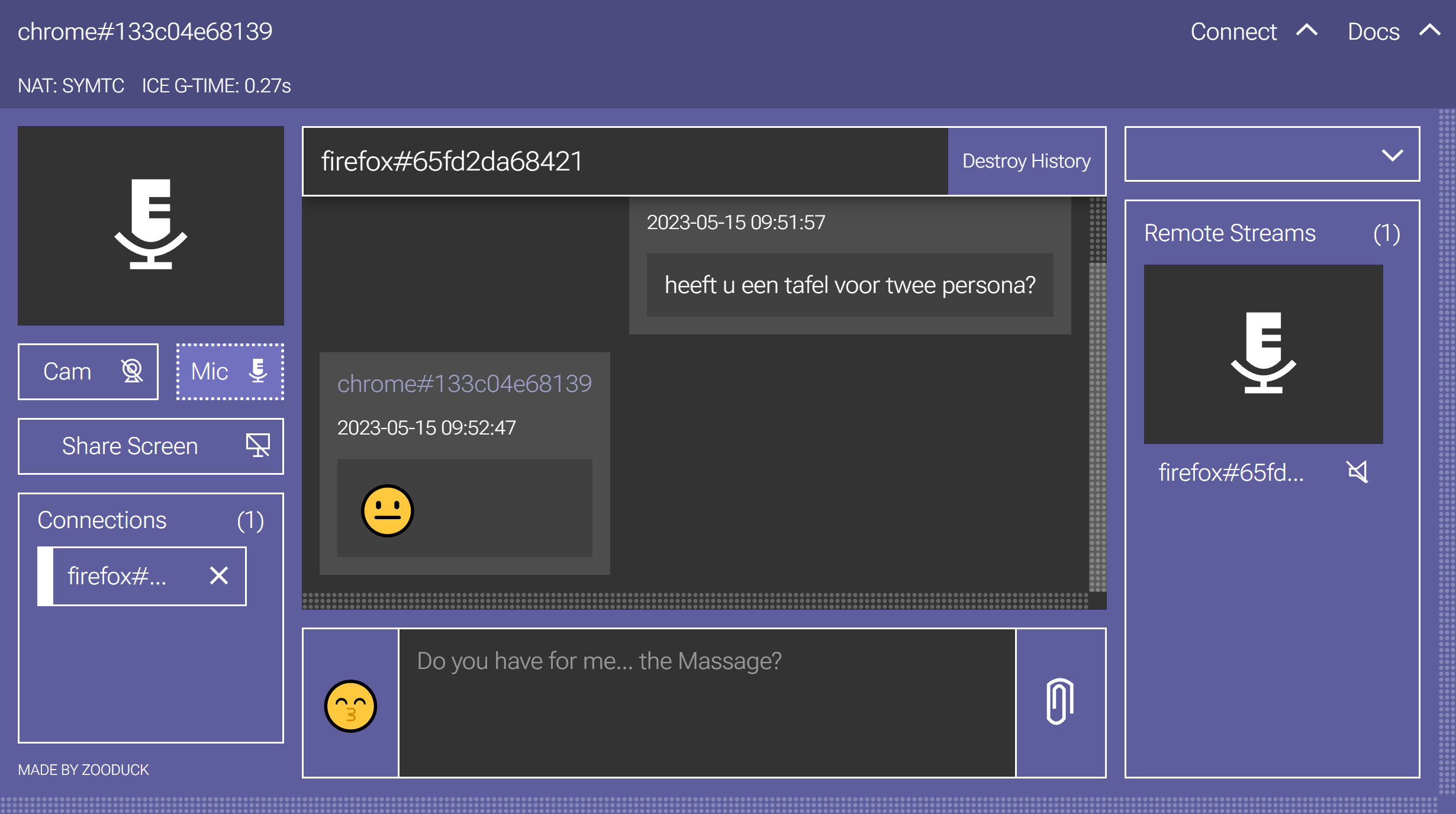 GitHub - zooduck/chatapotamus-p2p-chat-by-zooduck: WebRTC P2P Chat Web ...