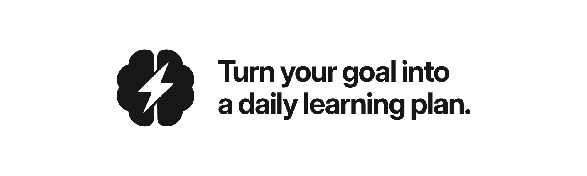 Zoonk logo next to the text: Turn your goal into a daily learning plan.