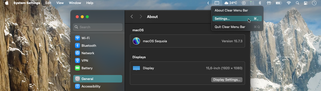 Clear Menu Bar screenshot 1