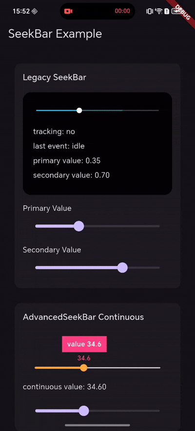 SeekBar demo