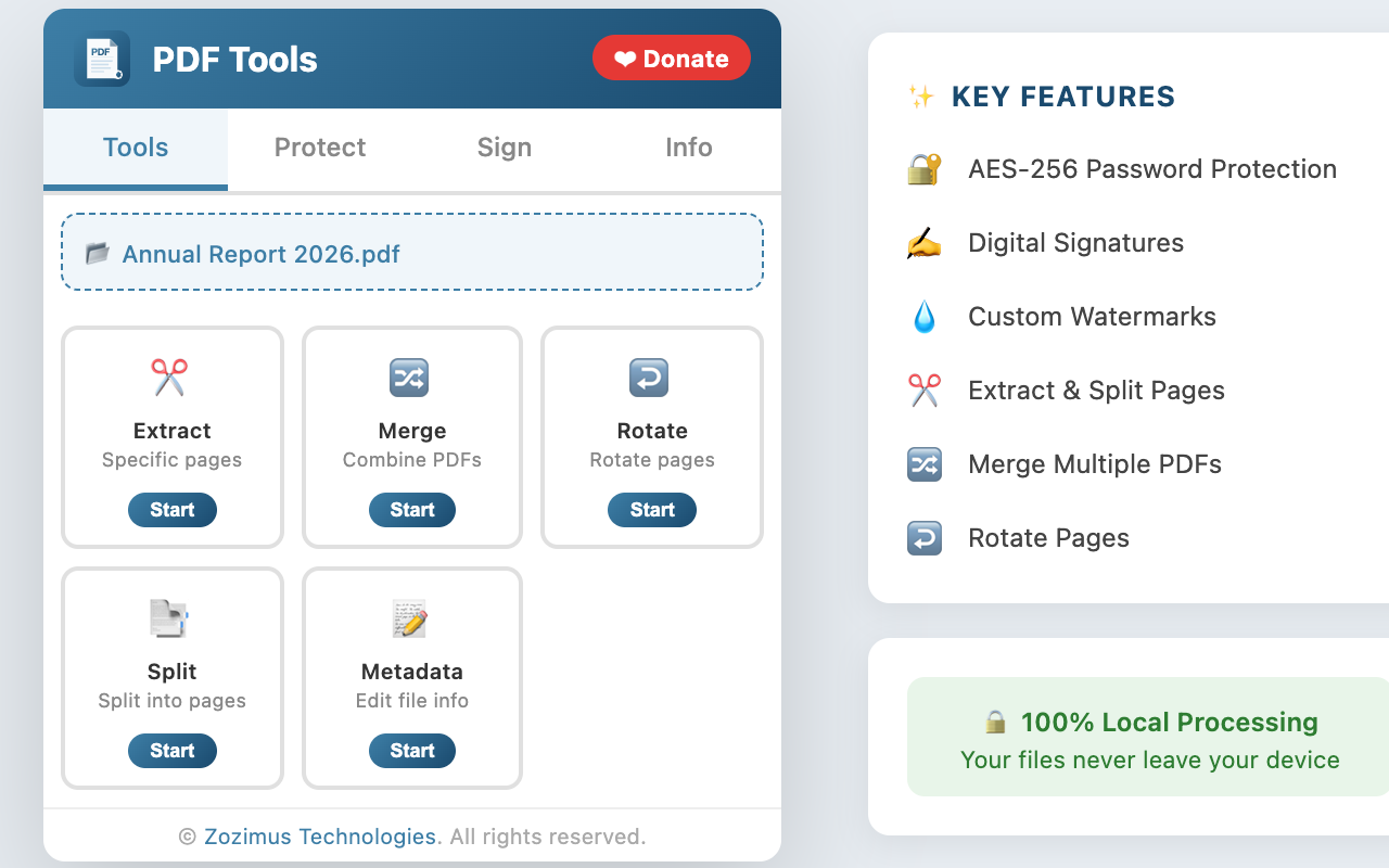 PDF Tools compact view