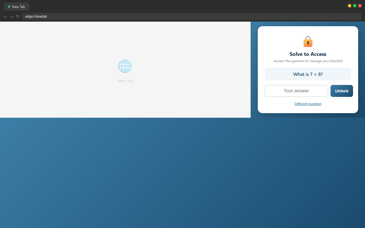Math challenge child safety feature