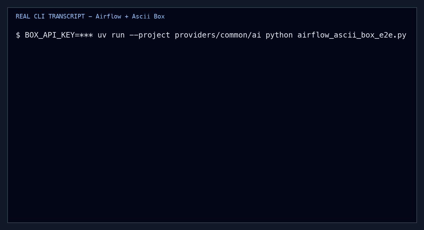 Airflow + Ascii Box CLI e2e proof