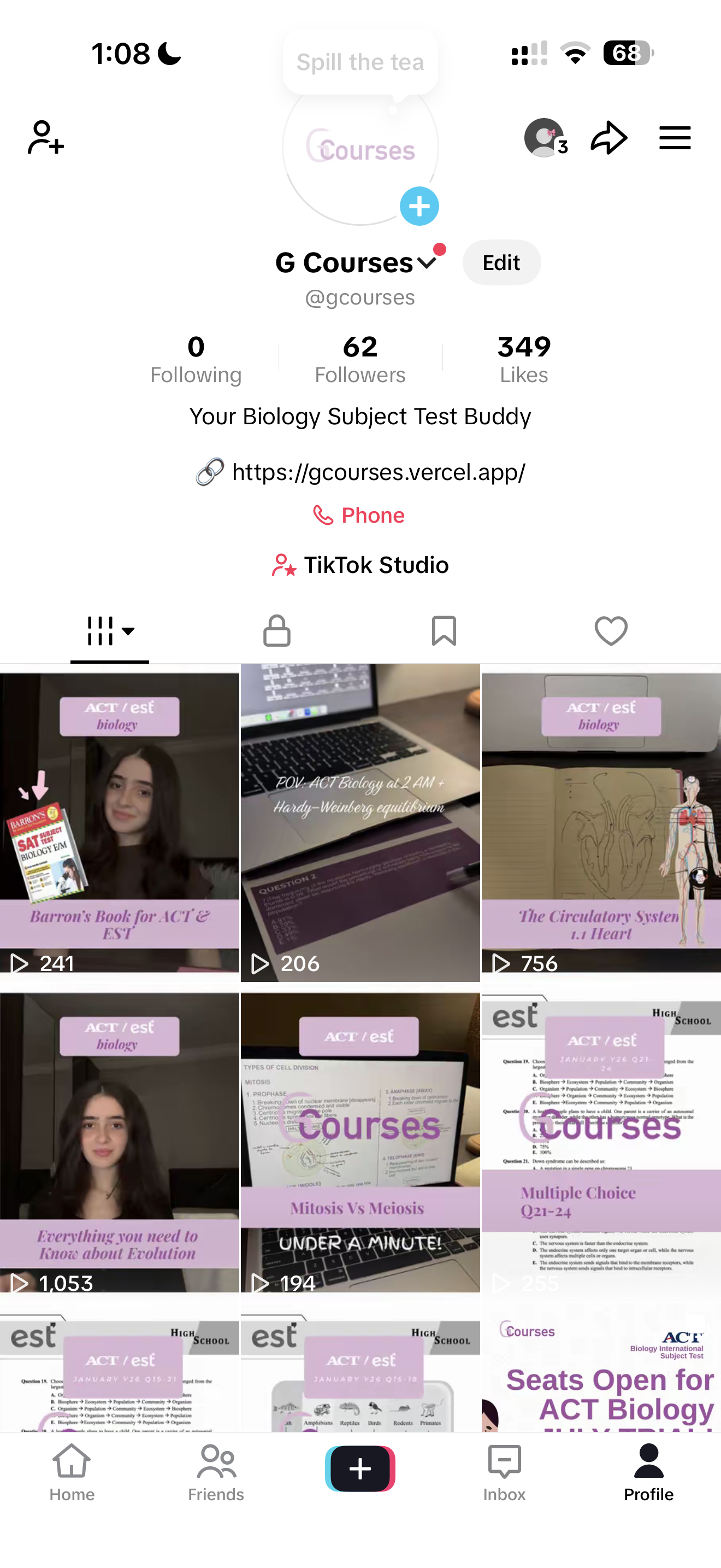 Gcourses TikTok profile