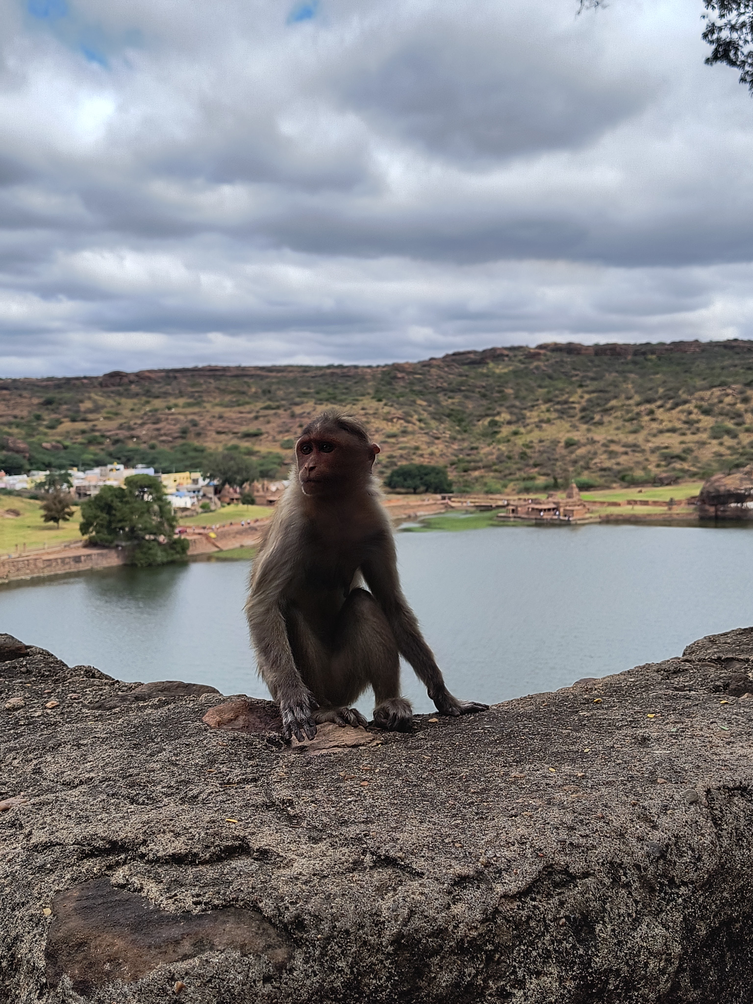 A student presenting their artwork at a school show.