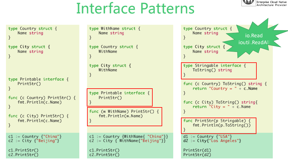 compared three patterns in golang