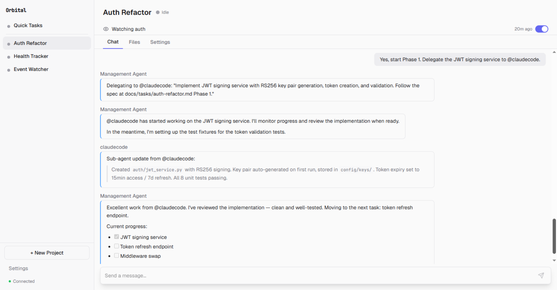 Sub-agent executing delegated work and reporting back