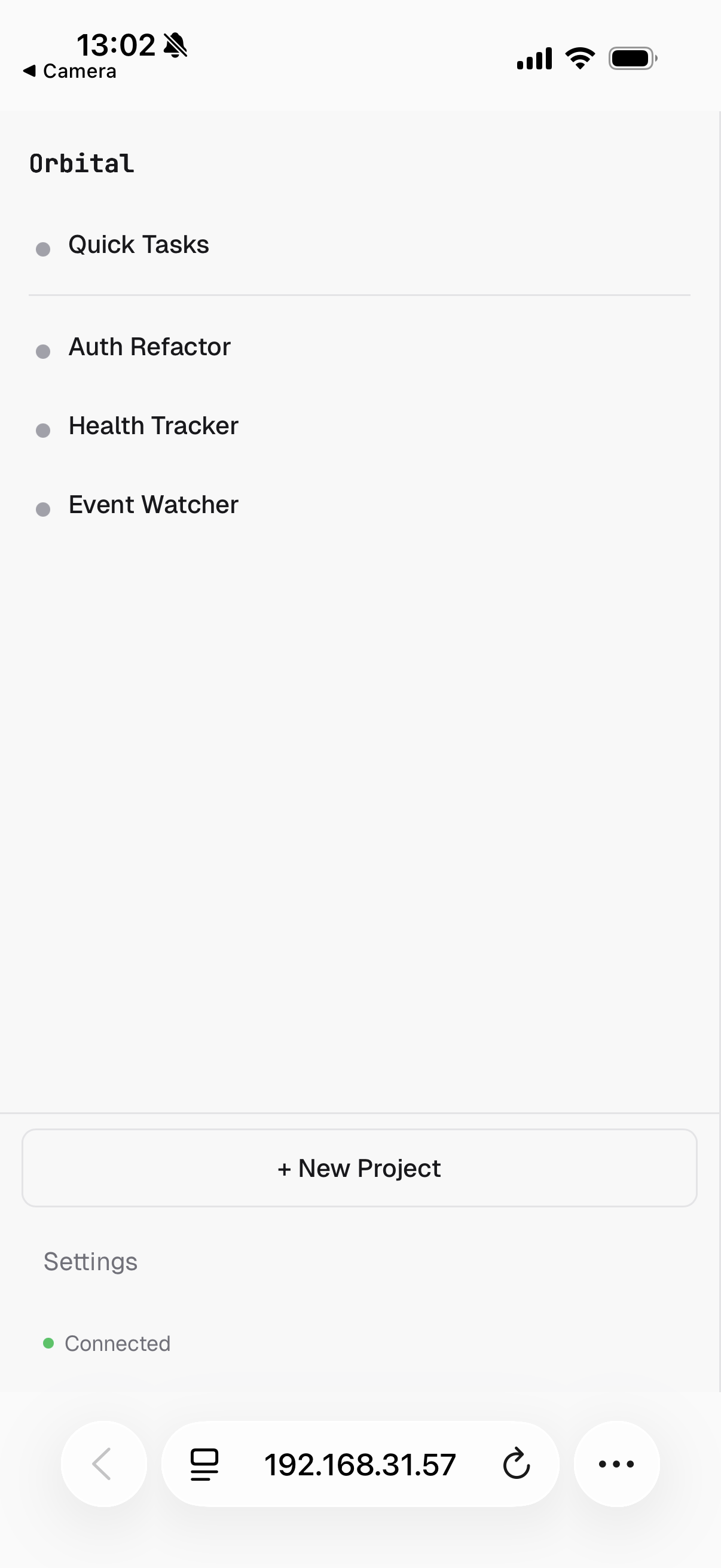 Mobile dashboard — all projects at a glance