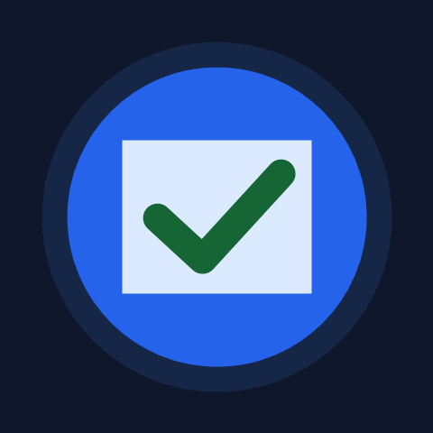 Current FactoryLine blue logo with a green verification check.