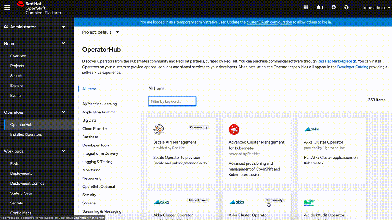 Operator Hub Installation Demo