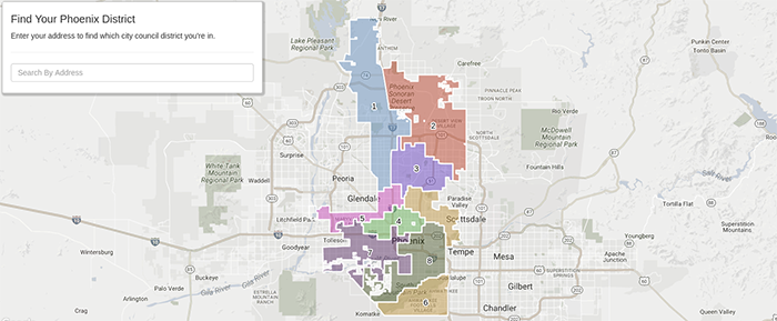 phoenix city council district map Github Zschuessler Phoenix Arizona Districts Find Your Phoenix phoenix city council district map