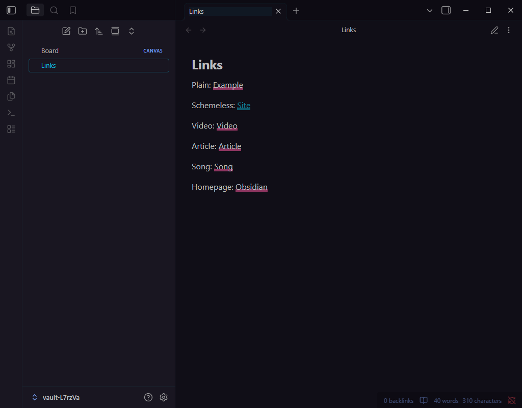 Hovering a link previews the live page