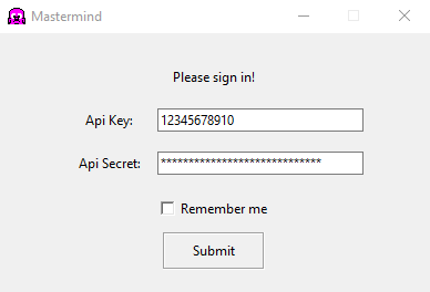 Mastermind Login Page