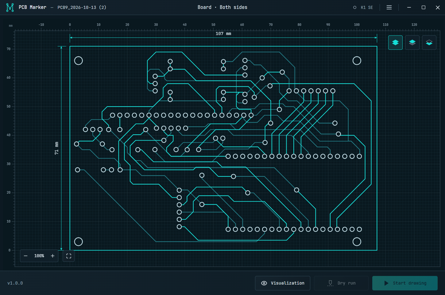 Board view in PCB Marker