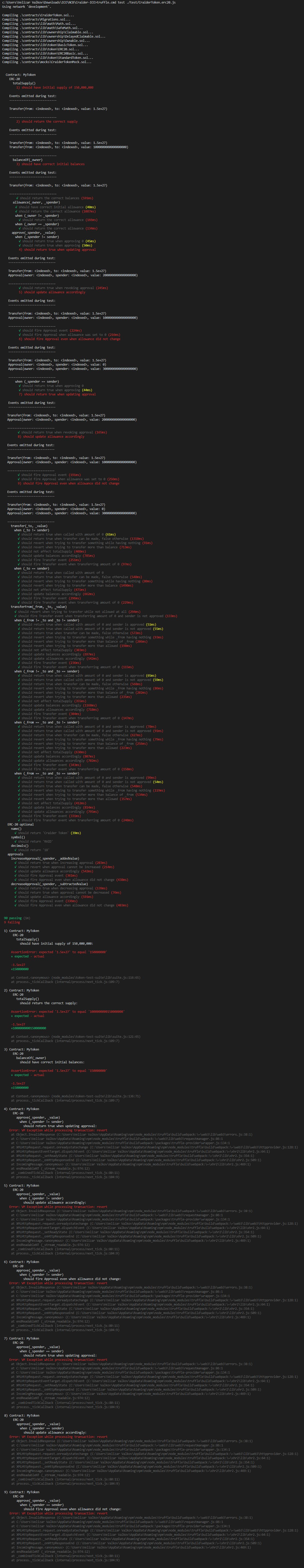 RAID token-test-suite results