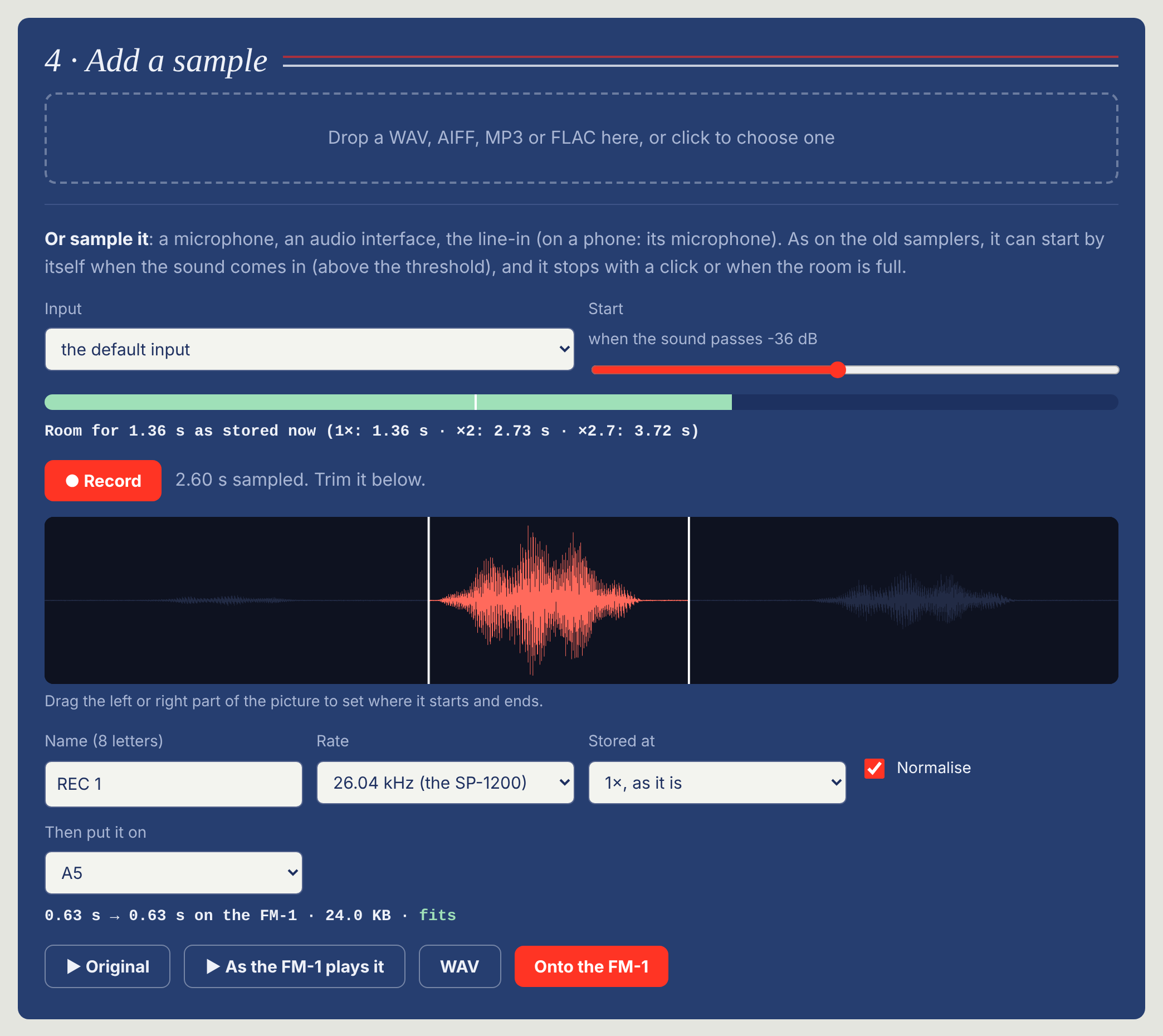 New in 2.0: sampling in the browser
