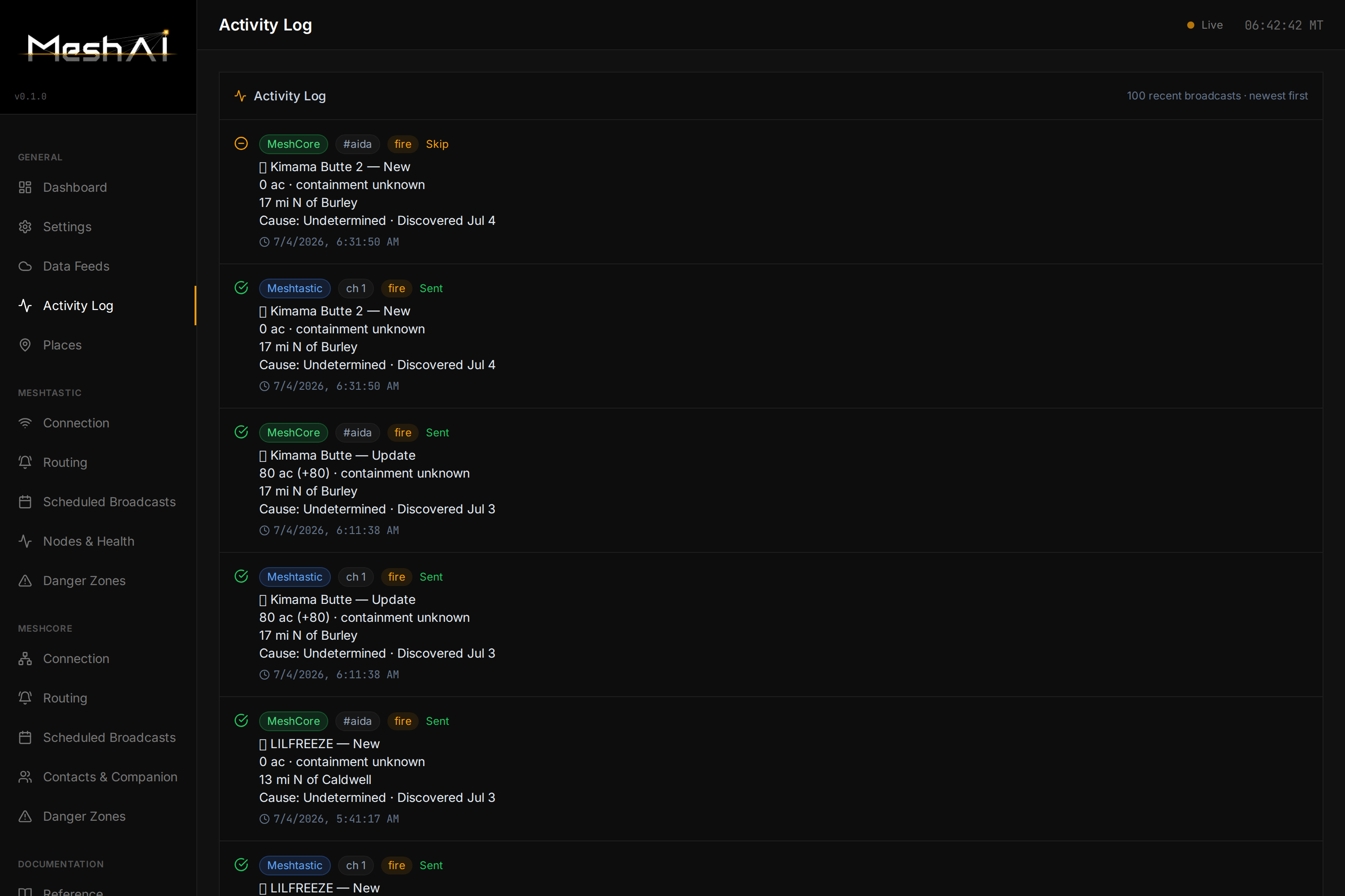 Activity Log
