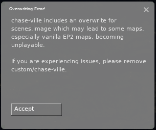 An in-game screenshot of the overwrite warning.