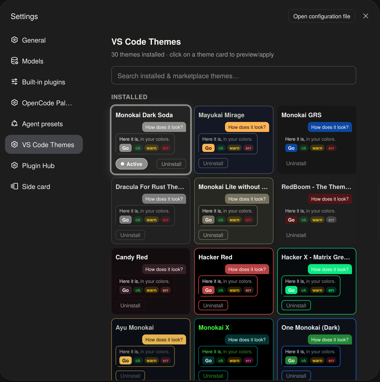Theme gallery