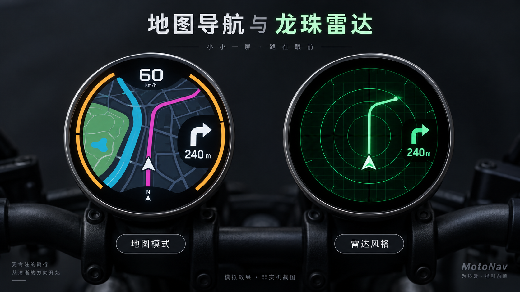 地图导航与龙珠雷达模拟效果