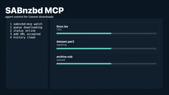 sabnzbd-mcp demo animation