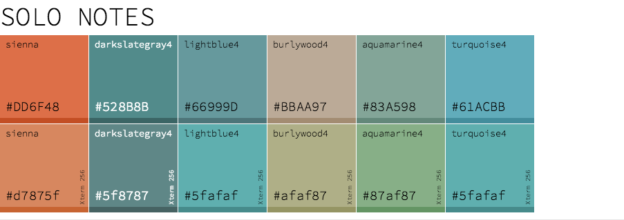 Gruvbox Palette Solo Notes