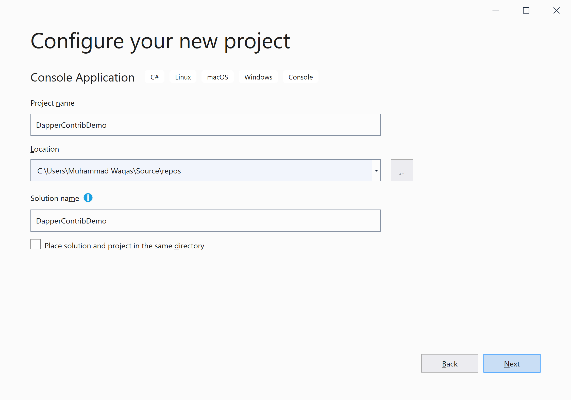 Configure your new project